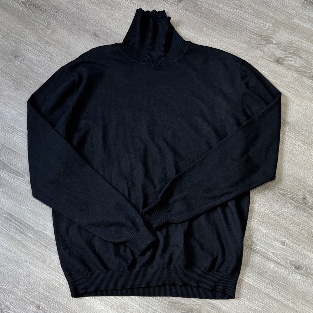 BAGAZIO Classic Black Turtleneck Sweater Mens XL